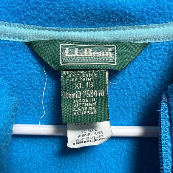 L.L Bean Fleece Light Blue Zip Up Hoodie Women’s Size XLP/18 - Picture 3 of 8